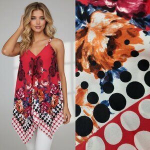 Handkerchief style tunic tank top - Unique Spectrum brand - NWT